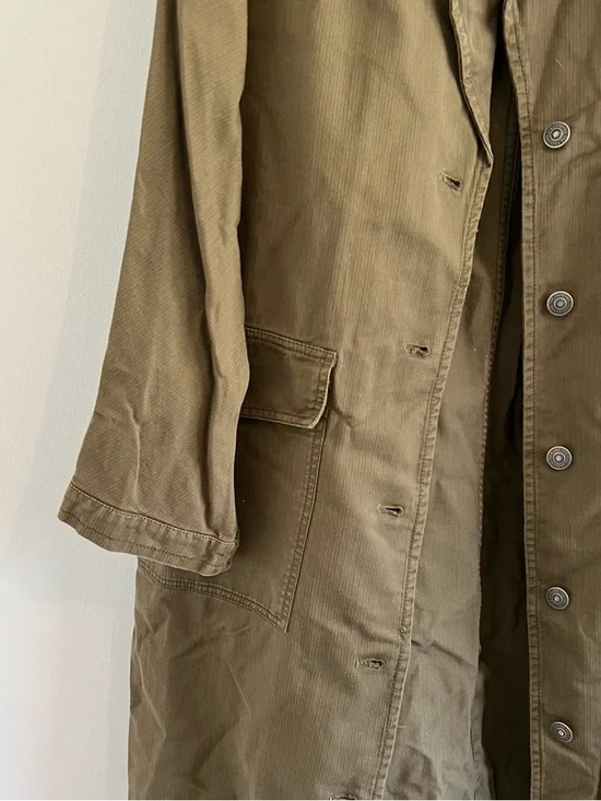 We The Free Olive Military Field Trench Coat NWOT - Picture 3 of 8